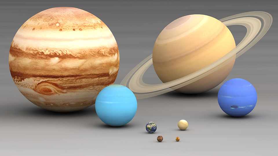 Monde und Temperatur des Planeten Mars